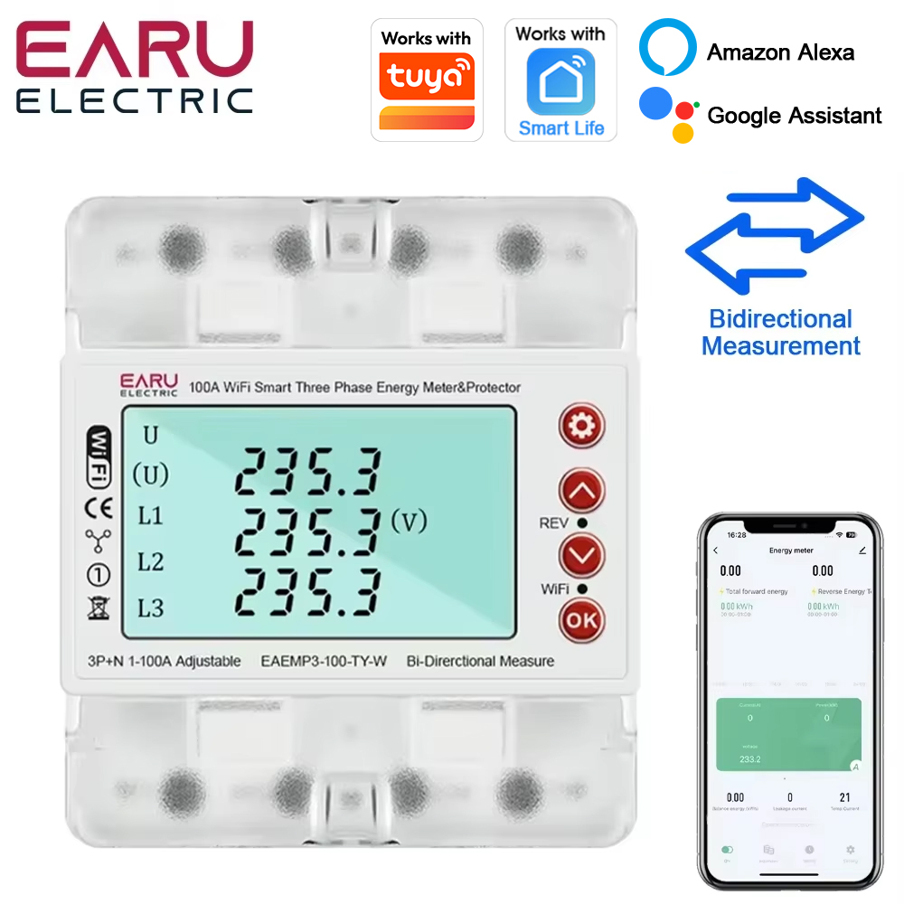 Ac Surge Protector - Three Phase AC380V Tuya WiFi Smart