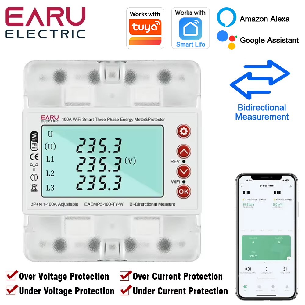 Ac Surge Protector - Three Phase 380V Tuya WiFi Smart