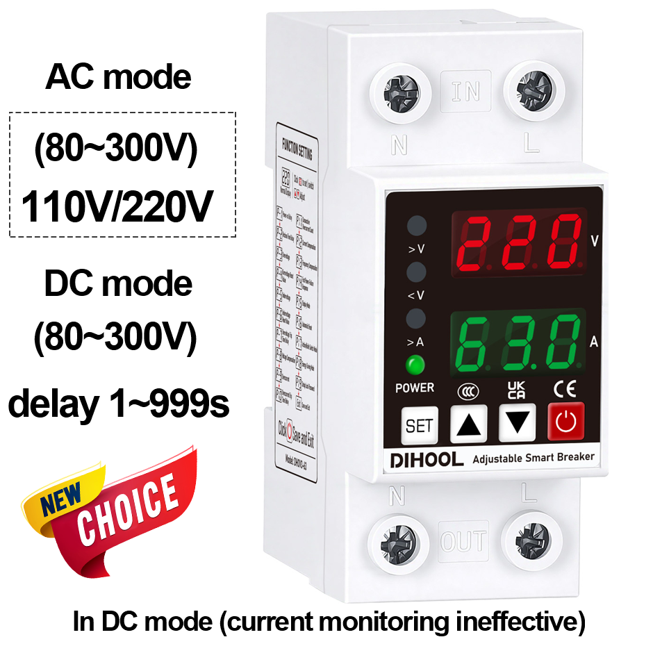 Ac Surge Protector - Adjustable Voltage Current Protector 110/220V 80-300V