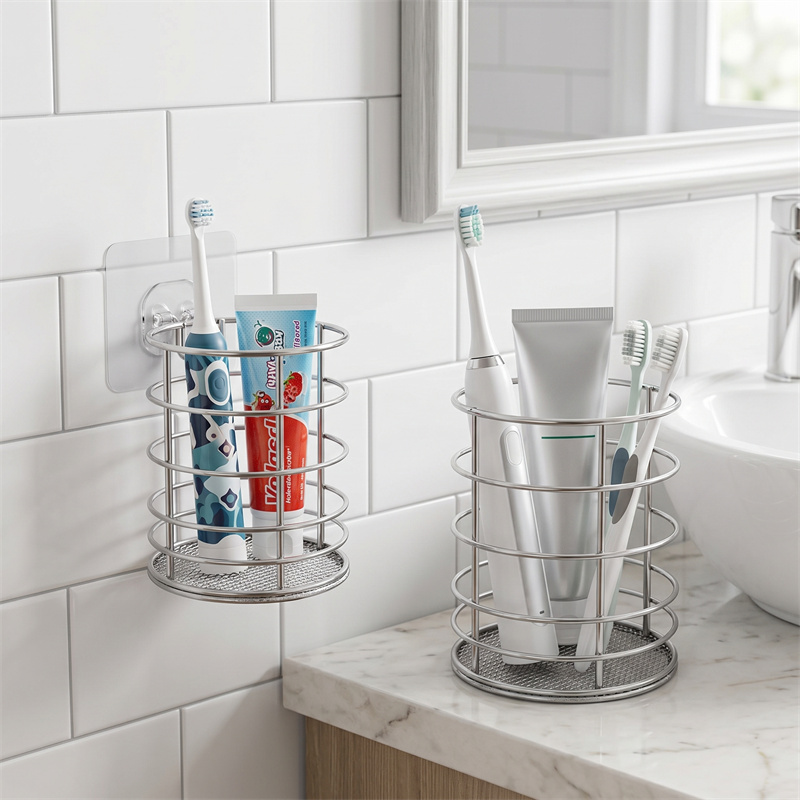 Energy Storage Rack - Stainless Steel Toothbrush Holder Metal Wire