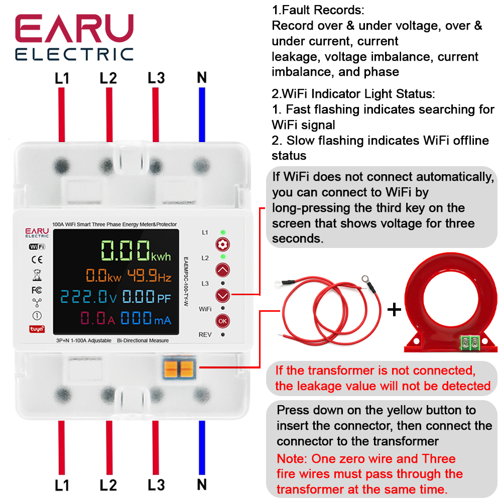 Three Phase Tuya WiFi Smart Bi - Ac Surge Protector recensie en prijs