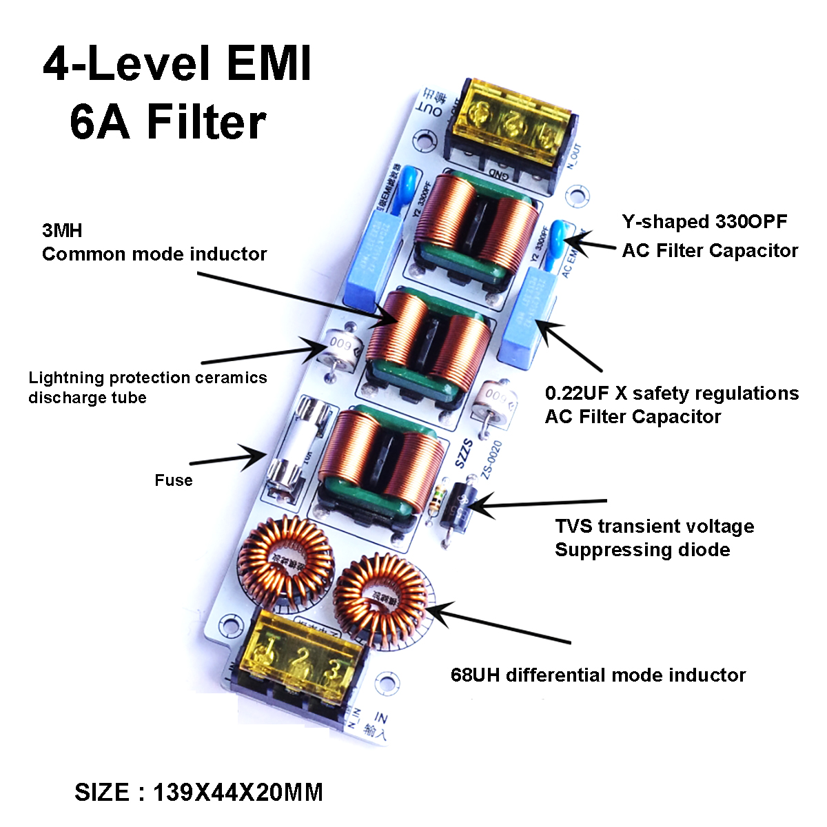 6A/10A 4-Stage EMI Filter | 11 - Ac Surge Protector recensie en prijs